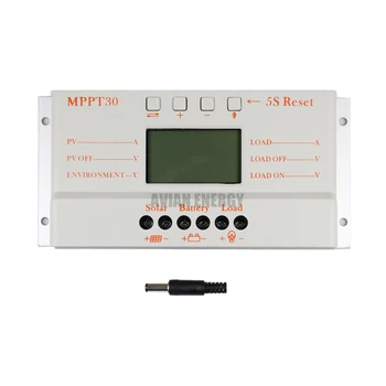 

30A MPPT track Solar charge Controller 12V 24V Auto Work Solar regulator LCD display with time and light control