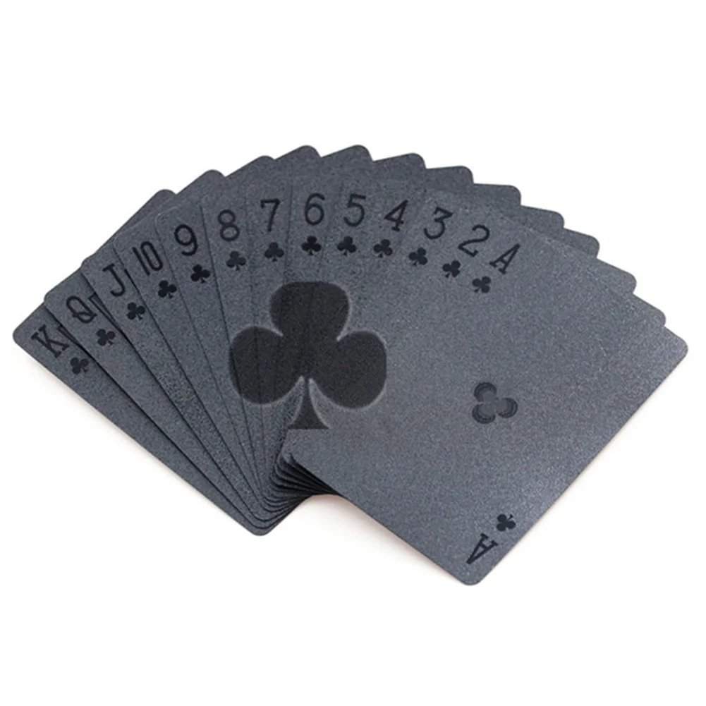 

New Entertainment Game Waterproof Black Poker Deck Plastic Playing Cards Board Games Speelkaarten Plastic Cards