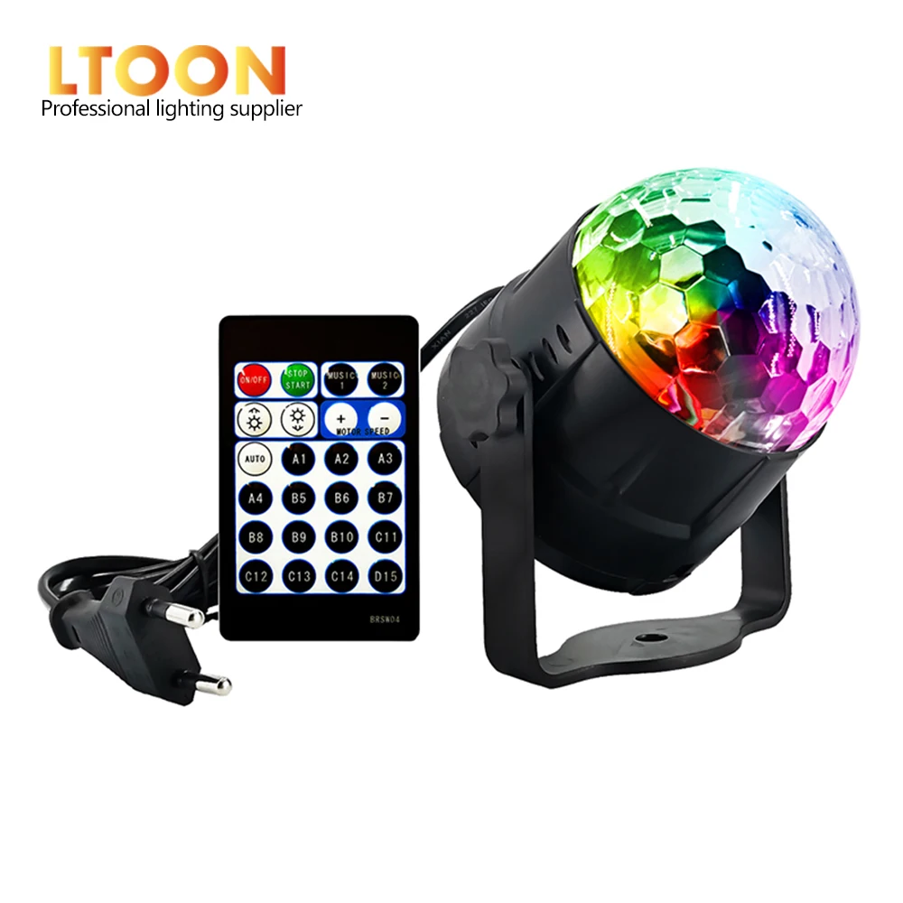 [LTOON] 3 Вт мини 15 цветов кристалл магический шар звуковая активация диско шар сценическая лампа Lumiere Рождественский лазерный проектор Dj клуб