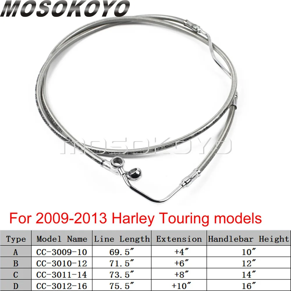 Motorcycle 10" 16" Handlebar Brake Line Kit +4" +6" +8" +10" Extension