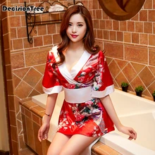 Кимоно японское кимоно юката женское сексуальное кимоно платье юката Новинка для ночного клуба японский карнавальный костюм Цветочный v-образный вырез