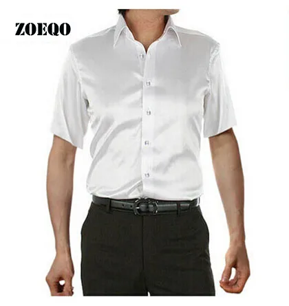 ZOEQO, новинка, брендовая летняя стильная Высококачественная шелковая мужская рубашка с коротким рукавом, повседневная мужская рубашка, camisa masculina camisas hombre