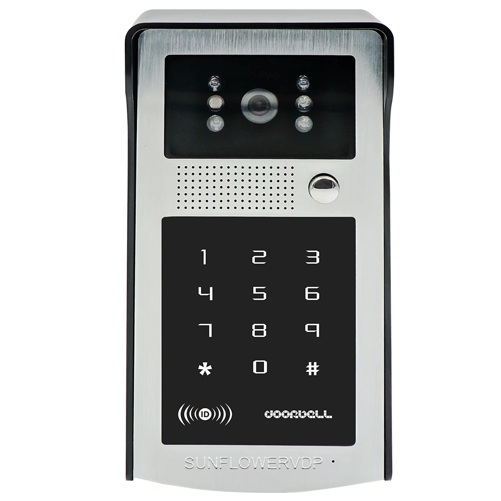 Беспроводной пульт дистанционного управления+ видеодомофоны для 2 квартиры Rfid карты дверной звонок наружный ИК-код Клавиатура камера+ Электрический дверной замок