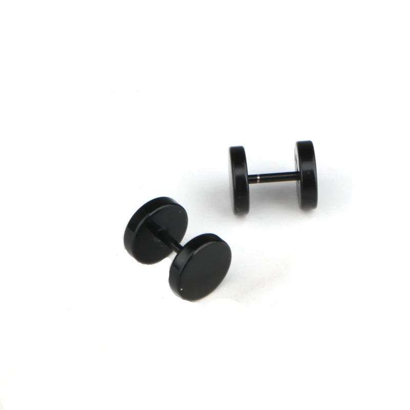 Trendy Punk Earring Men Black Stud Earrings Oorbellen Stainless Steel Minimalist Earrings Fashion Male Fashion Gift Jewelry (4)