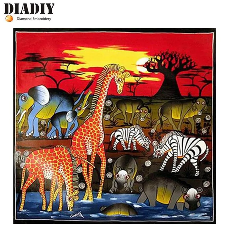 5d DIY Diamond Painting Africa animals 5D Embroidery Stitch Cross almaznaya rhinestone Needlework Home Decorative gifts | Дом и сад