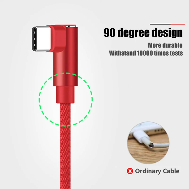 Тип usb C 90 градусов кабель передачи данных для быстрой зарядки для huawei Коврики Honor 10 9 8 V8 V9 P9 P10 плюс кабель синхронизации данных и зарядки