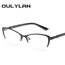 Oulylan очки для чтения «кошачий глаз» для женщин и мужчин Анти-усталость дальнозоркости очки металлические очки рецепт+ 4,0