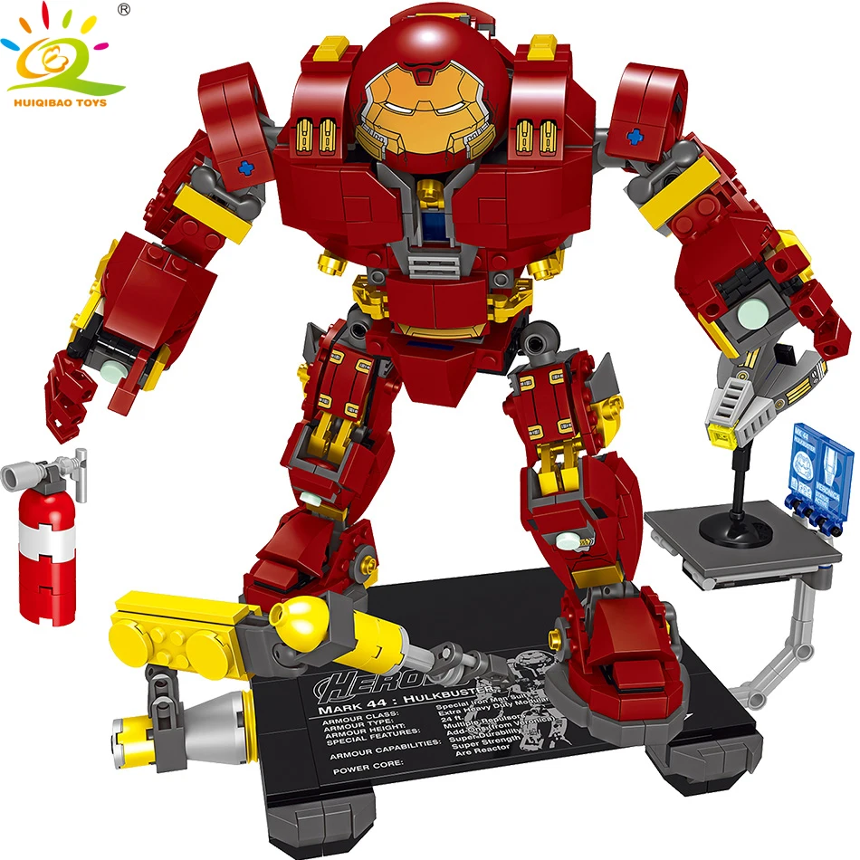 

HUIQIBAO TOYS 776pcs Iron Man Hulkbusters Building Blocks For Children Compatible Legoed Marveled Avengers figures Bricks