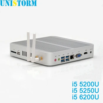 

Hot Intel Skylake Fanless Mini PC i5 5200U 5250U 6200U Intel HD Graphics 520 4K HDMI VGA USB Windows 10 Mini Computer TV Box