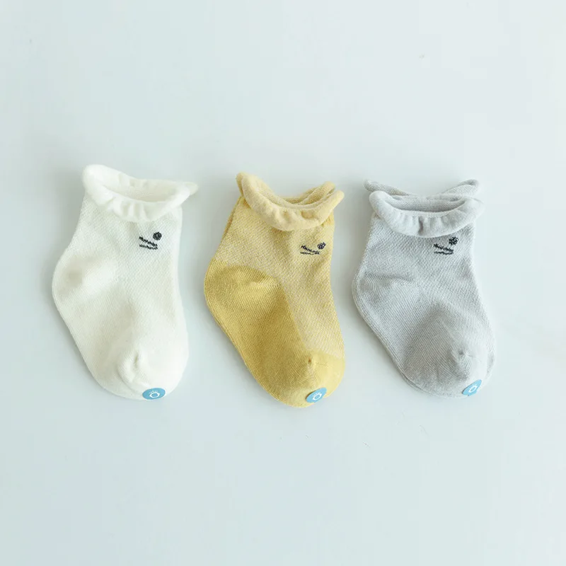 3 Pairs/Lot Kids Socks Baby High Quality Cotton Cute Cartoon Animal Mesh Cuffed Children Socks Summer Autumn Sock Panel - Цвет: 1