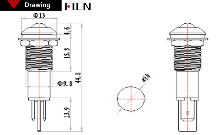 FILN FL1M-10SJ-1 красный зеленый желтый, синий, белый светодиод 6 v 24 v 36 v 48 v 110 v 220 v 12 v Световой индикатор