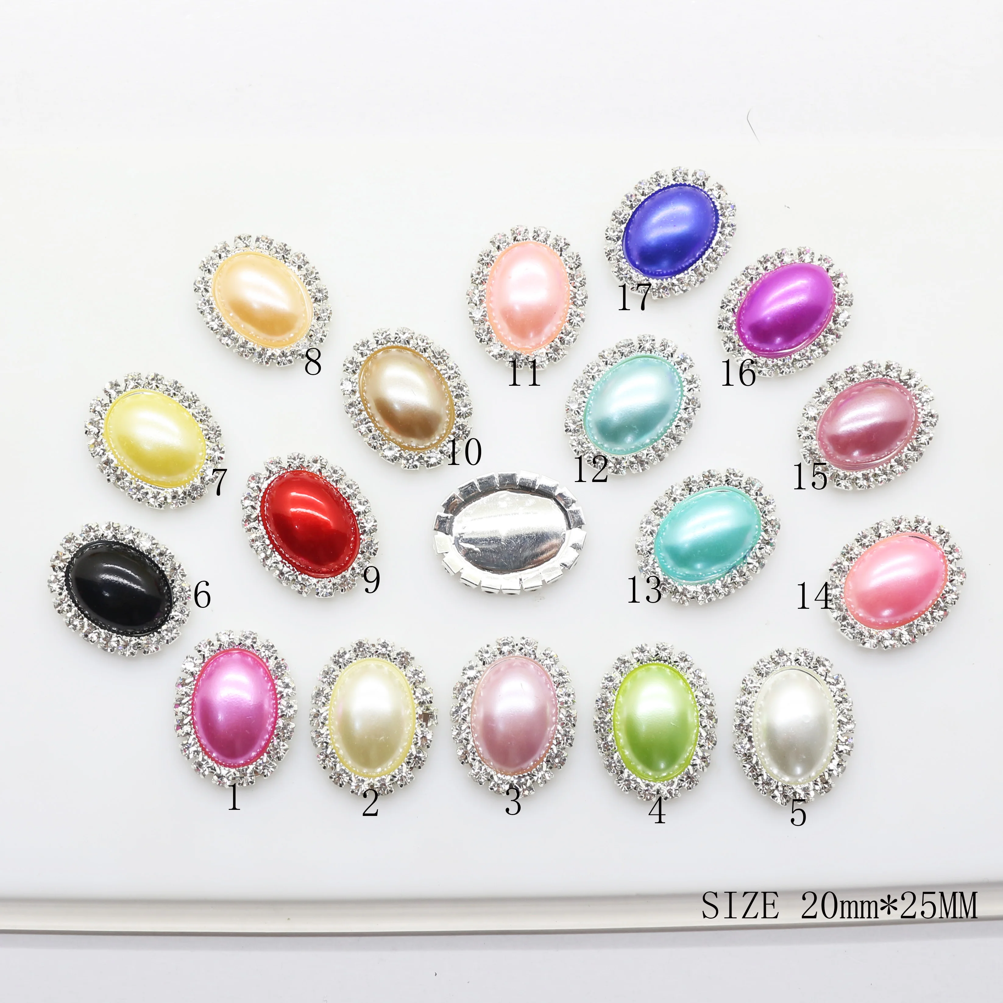 

Sales10pcs/lot 20*25MM Oval pearl fashion ationAccessories DIY Craft Decor Material Button Decoration fine