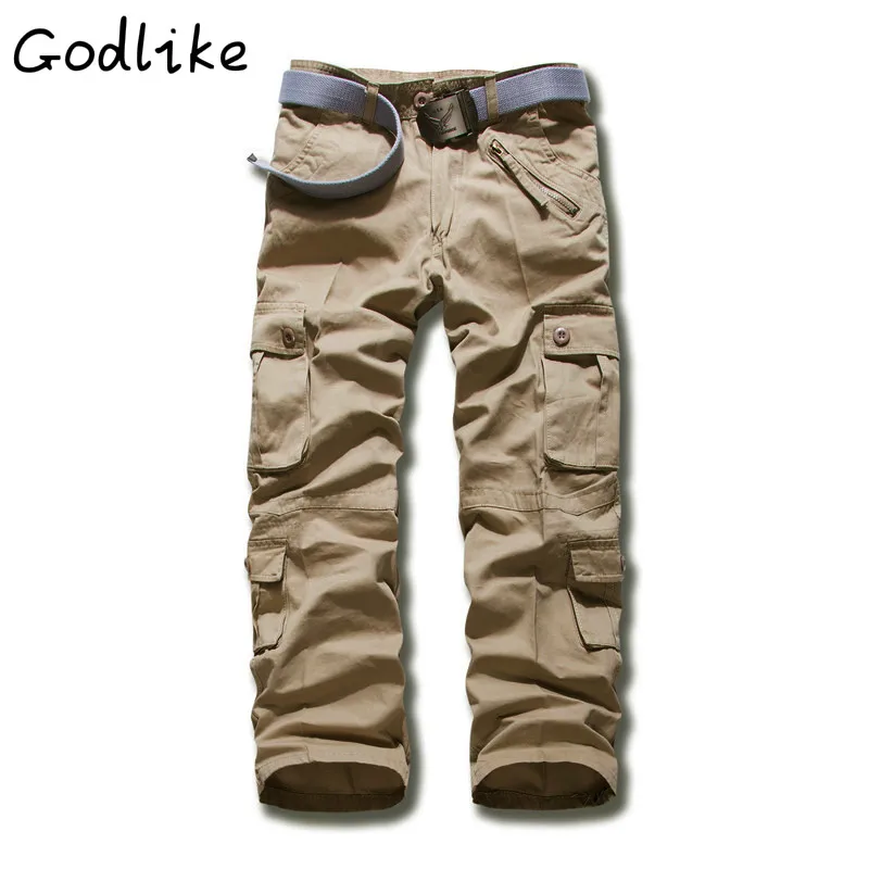 

GODLIKE 2018 new men's workwear loose large size cotton high quality multi-pocket trousers/Men's fashion casual pants