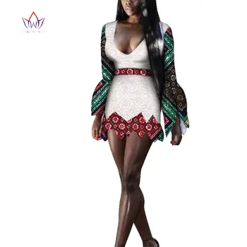 

Women Sweet African Print Dresses Dashiki Plus Size 6xl Bazin Riche Traditional African Clothing Summer Party Dress WY3569