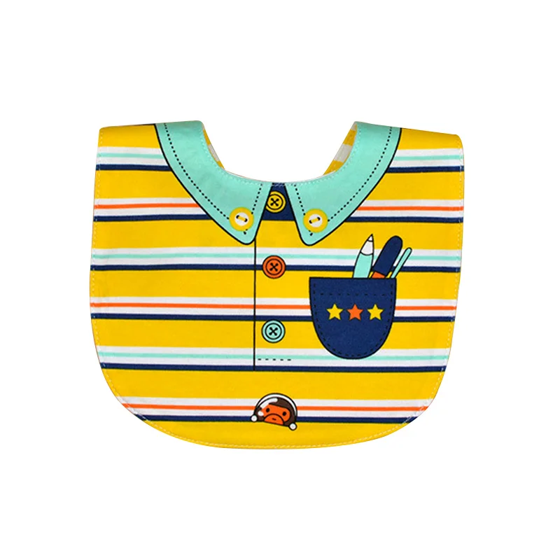 5 Pcs Cotton Waterproof Baby Bibs 2 Sides Print Cartoon Pattern Saliver Towel 0-3 Baby Feeding Bibs For Boys Girls Baby Care (1)