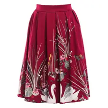 Vestido Модные женские юбки с принтом летние женские с высокой талией Женская плиссированная юбка винтажная трапециевидная юбка jupe femme ModisBB4