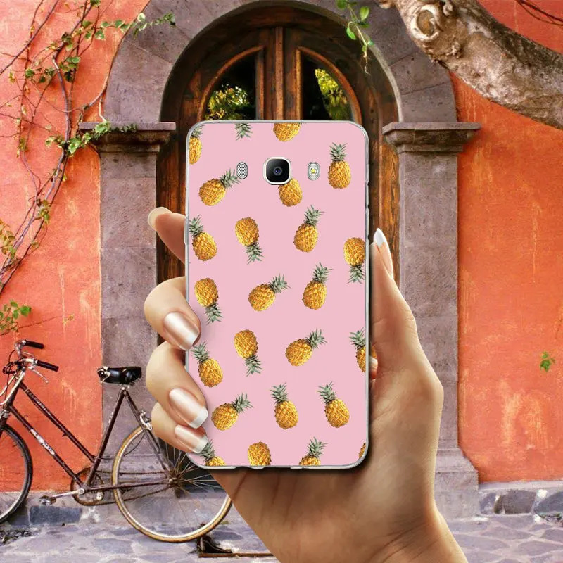 Цветные чехлы из мягкого ТПУ с рисунком ананаса для Samsung Galaxy J1 J2 J3 J4 J6 J5 J7 J8 A3 A5 A7 2015