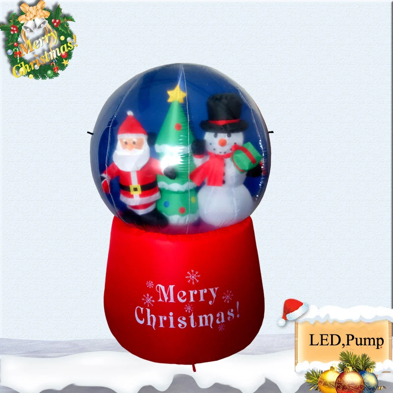 

150cm 5Foot Giant Santa Claus Christmas Tree Snow Globe Inflatable LED Toys Yard Outdoor Blow Up Decoration Christmas Party Prop