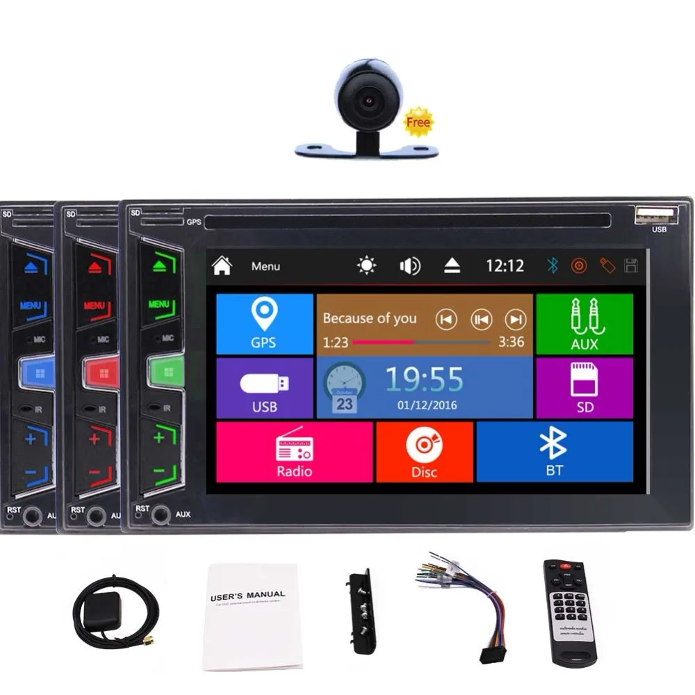 2 DIN Стерео DVD CD-плееры автомобиль Bluetooth Авто Радио GPS навигатор Поддержка FM/AM RDS USB/ TF