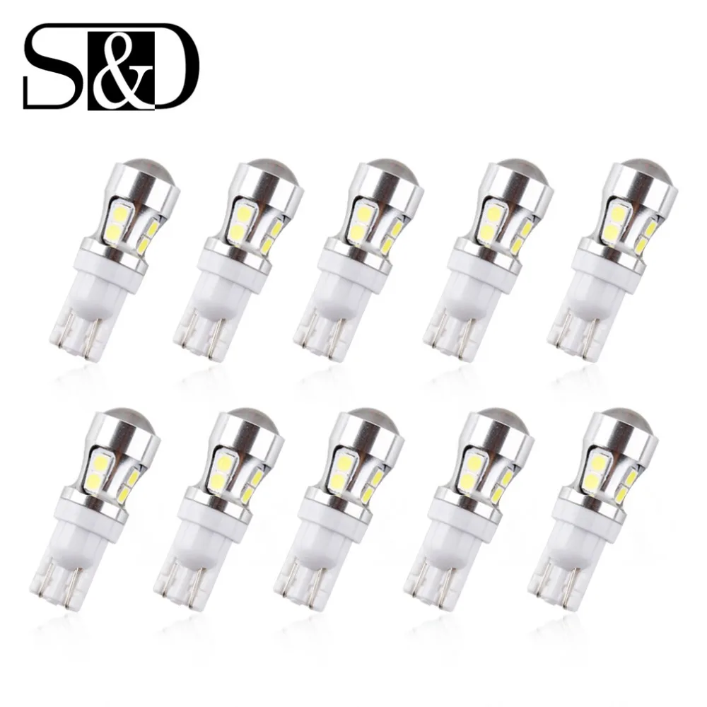 

10 pcs T10 LED Canbus W5W Error Free 10SMD 3030 Bulbs T15 Car Led Lights Interior Light Bulbs Packing Lights Auto lamps 12v Led
