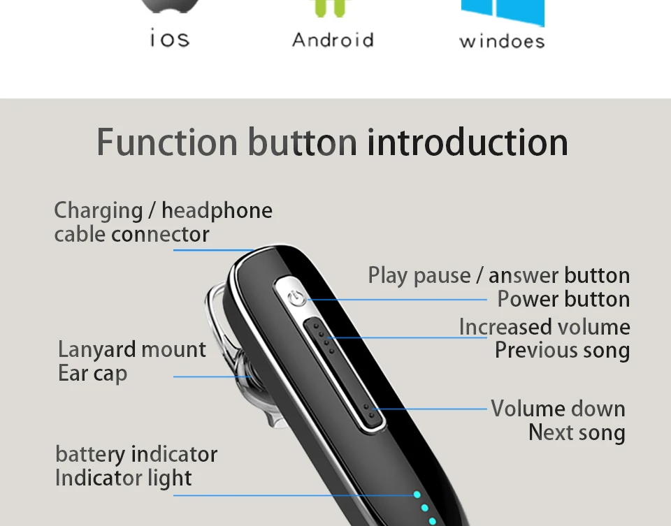 09 OASION wireless Bluetooth headset handsfree cordless sports earphones and headphone with microphone wireless earphone for phone