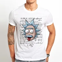 Рик Эйнштейн масса энергии эквивалент забавная Футболка мужская летняя новая белая Повседневная homme крутая футболка для гиков Рикки и Морти