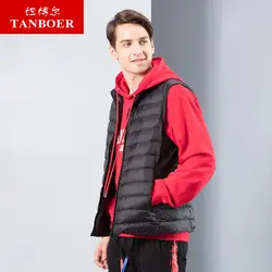 TANBOER/мужские пуховые жилеты, сохраняющие тепло, мужская пуховая одежда, легкие зимние пальто, зимние жилеты TF18009