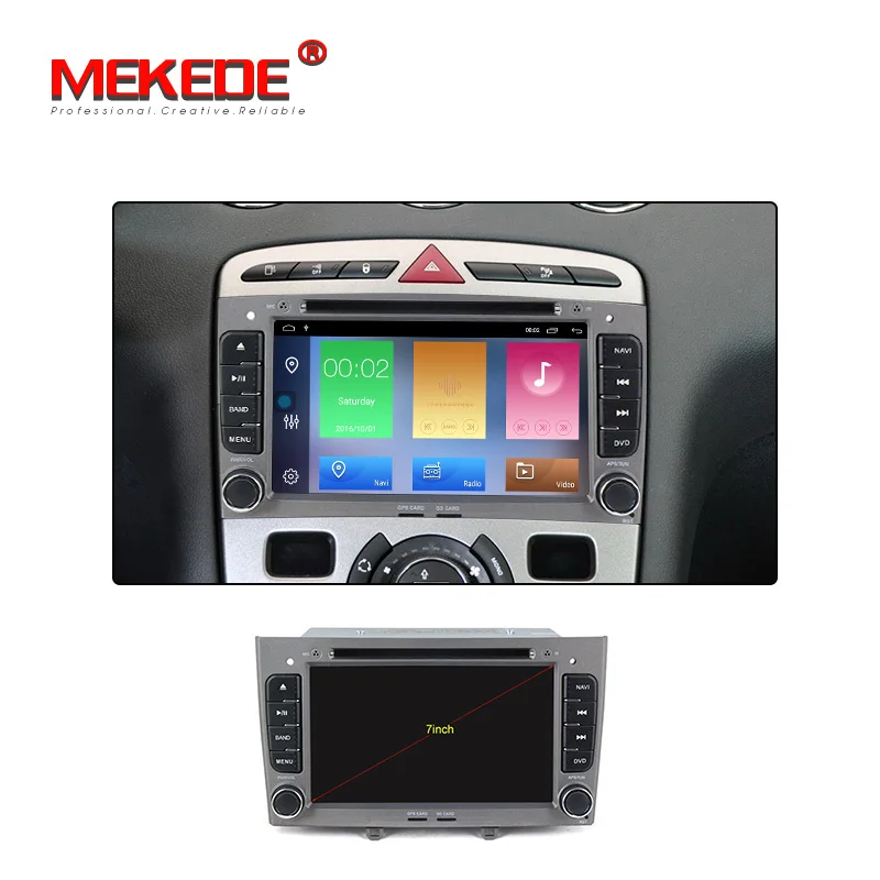 Sale MEKEDE 2 din car dvd player Android 9.1 autoradio multimedia player for PEUGEOT 308 2007-2013,408 2011-2014 with gps navigation 4