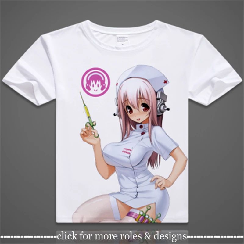 Футболка с коротким рукавом в стиле унисекс для косплея|super sonico cosplay|cosplay costumecostume