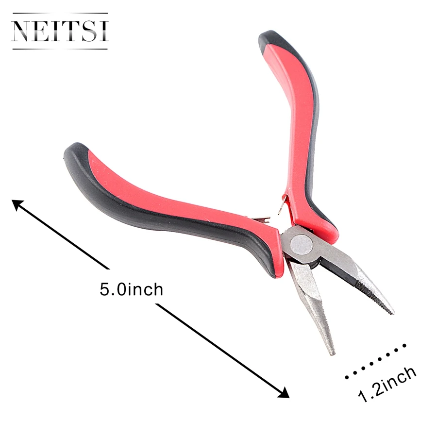 Волосы Neitsi, Перья для волос для наращивания комплект набор инструментов для самостоятельного Cruly плоскогубцы зажим щипцы для наращивания волос Инструменты Для женщин салон Красота красного цвета 3 шт./упак