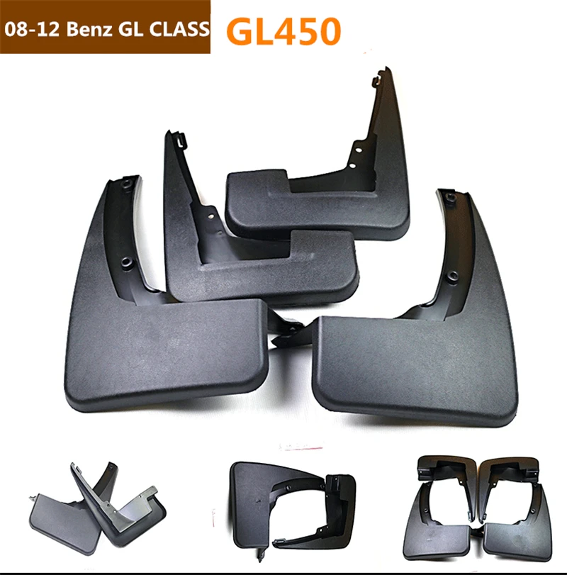 

4 Pcs Black Mud Flaps Splash Guards Mudguard Mudflaps Fenders For Mercedes-Benz GL450 2012 2011 2010 2009 2008