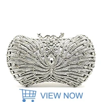 Luxury Bridal party purse women evening party handbag fashion diamonds wedding crystal clutches rose flower crystal purses