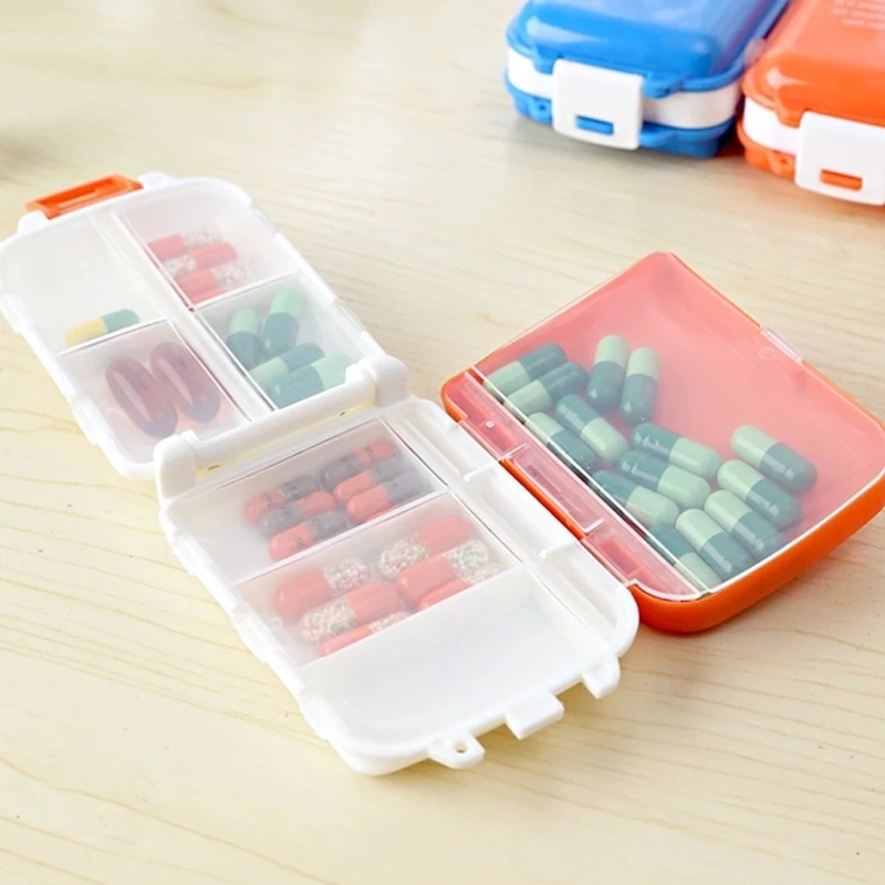 

Plastic 8 Grids Storage Box Weekly Sort Folding Case Vitamin Medicine Tablet Pill Box Home Portable Container Organizer