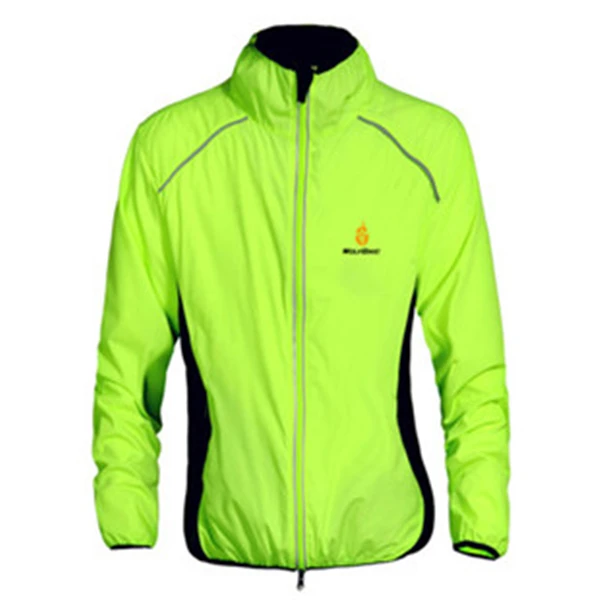 Светоотражающие дышащие куртки для езды на велосипеде для мужчин и женщин, водонепроницаемая одежда для езды на велосипеде, кофты с длинным рукавом, жилет без рукавов, Windco - Цвет: Green Long Sleeve