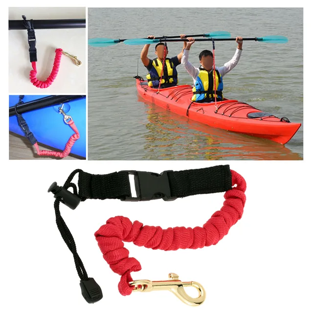 1pc 43 112cm Kayak Paddle Leash Canoe Rafting Elastic Surfboard Surfing