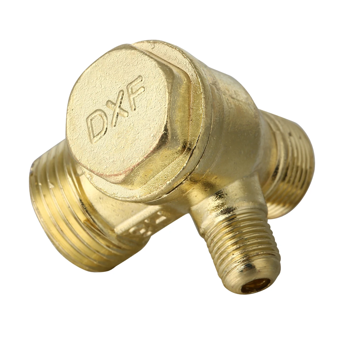 1pc Golden Aluminum Alloy Male Thread Check Valve Cast Iron 3 Port