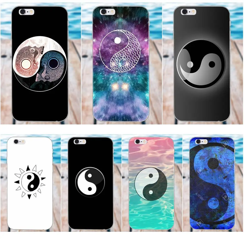 Grunge Yin Yang TPU Phone Cover Case Capa For Apple iPhone 4 4S 5 5C SE