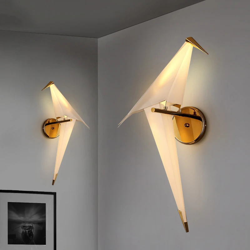  IKVVT LED Bird Design Wall Lamp Bedside Lamp Creative Origami Paper Crane Wall Light for Loft Bedro - 32989968655