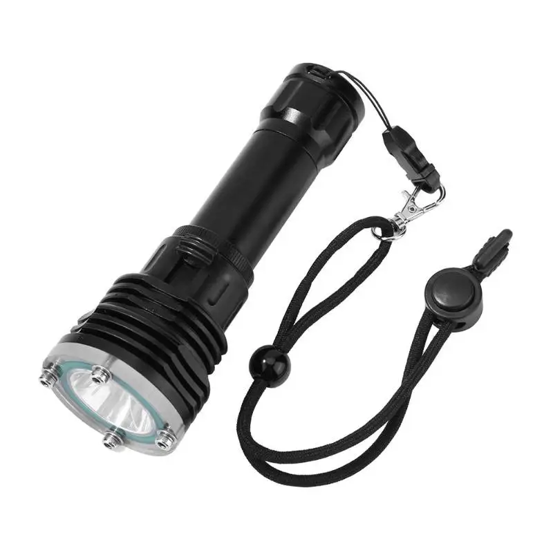 

1pc 1800LM 10W L2 LED Diving Flashlight IP68 Waterproof Outdoor Light Torch 1 Mode Camping Hiking Portable Emergency Flashlight