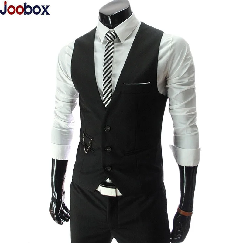 

2018 Dress Vests For Men Slim Fit Mens Suit Vest Male Waistcoat Gilet Homme Colete masculino social Formal Business Jacket 4XL