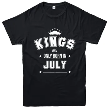 

Summer 2019 Short Sleeve Plus Size Kings Are Only Born In July T-shirt, Birthday Gift Prince Funny Tee Top T-shirt
