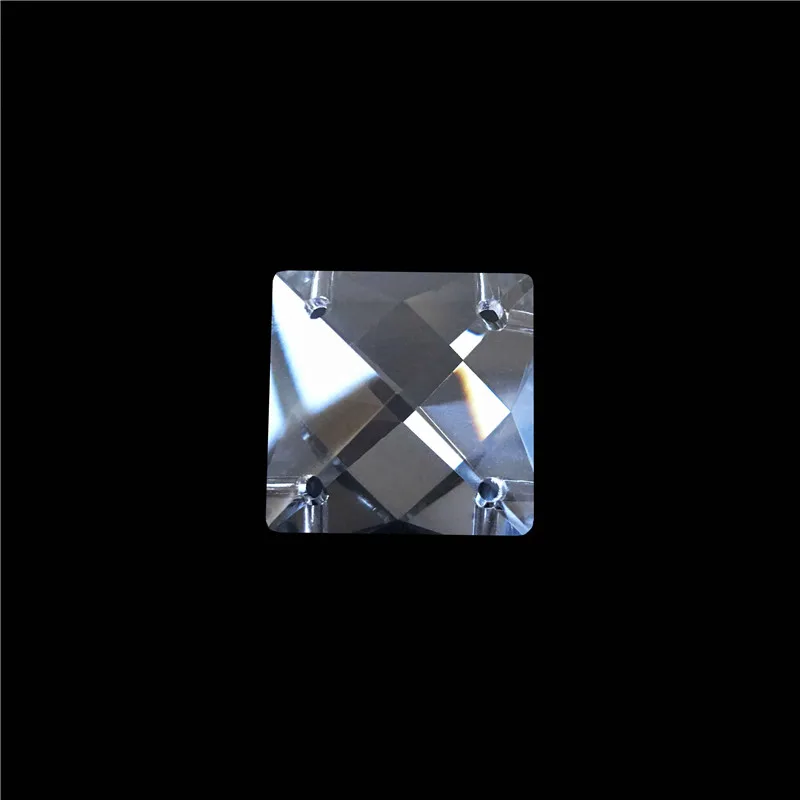 22 мм прозрачный кристалл бисер квадратные Висячие Части в 4 отверстия 35 шт./лот для хрустальные подвески для люстры украшения дома/свадьбы