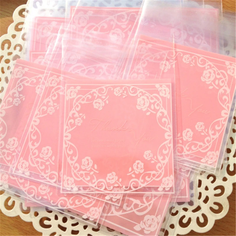 Cute Transparent Baby Shower Baking Food Biscuit Cookie Self Adhesive Small Packaging Package Bakery Plastic Candy Bag