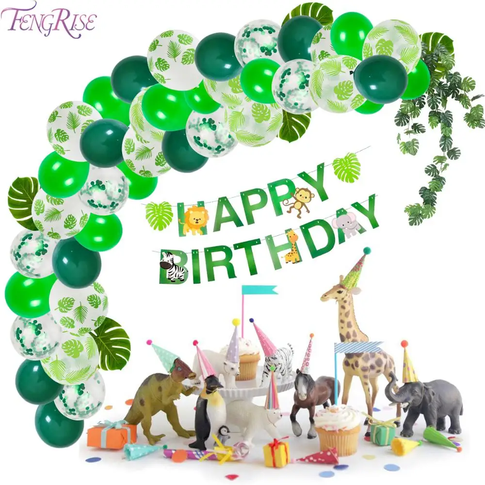 

Green Balloons Palm Leaf latex Ballon Animal Forest Birthday Balloon Safari Party Decor Jungle Balloons Animal Baloon Birthday