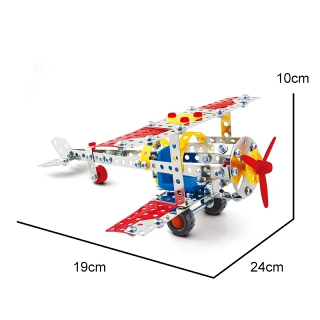 

Diy metal alloy assembling large size bomber fighter airplane model buliding blocks toys