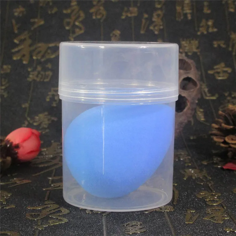New Smooth Beauty Makeup Sponge Blender Blending Puff Dry&Wet Dual-use Cosmetic Puff Beauty Egg Cosmetic Tool - Цвет: blue with case