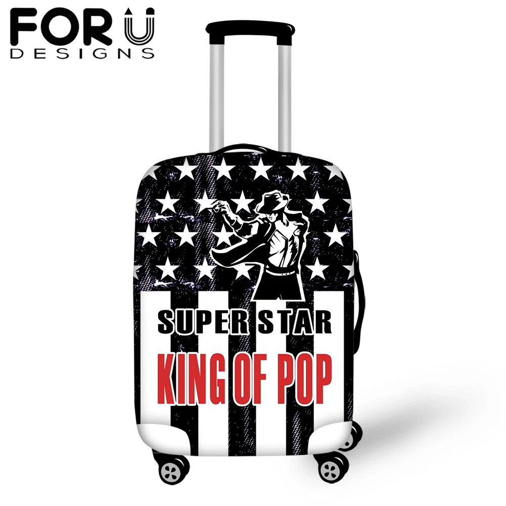 

Elastic Cotton Waterproof Luggage Cover KING OF POP MJ Print Travel Suitcase Dust Cover for 18-30inch Cases Luggage Protector