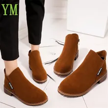 Большой размер 42; женские Ботинки martin; ботинки Осень-зима; классические зимние ботильоны на молнии; зимняя женская обувь из замши с теплым мехом и плюшем; Mujer