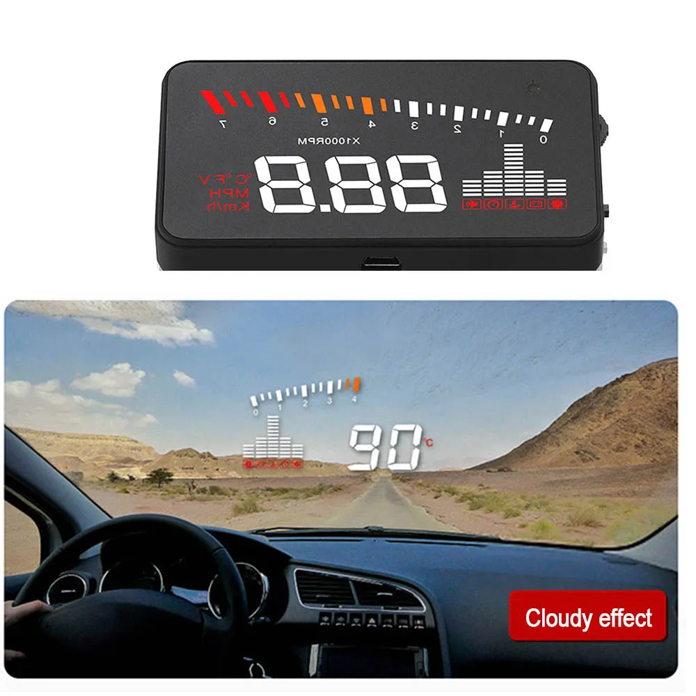 3 ''экран высокой четкости OBD2 X5 Авто HUD автомобиль Head up дисплей скорость