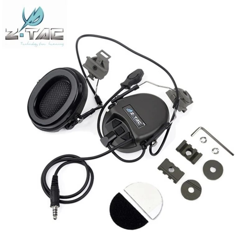 

Z Tactical Sordin Headset Noise Canceling Earphone With FAST Helmet Rail Adapter Set For Military Airsoft Hunting Headphone Z034